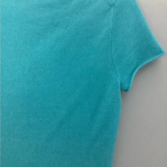 J CREW Turquoise Cashmere Relaxed T-Shirt Size S - Picture 7 of 8